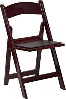 Backyard wedding rentals brown folding padded chair for ceremony seating