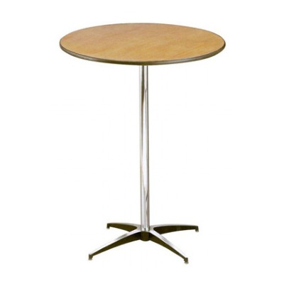 Backyard wedding rentals pedestal cocktail table for reception setup